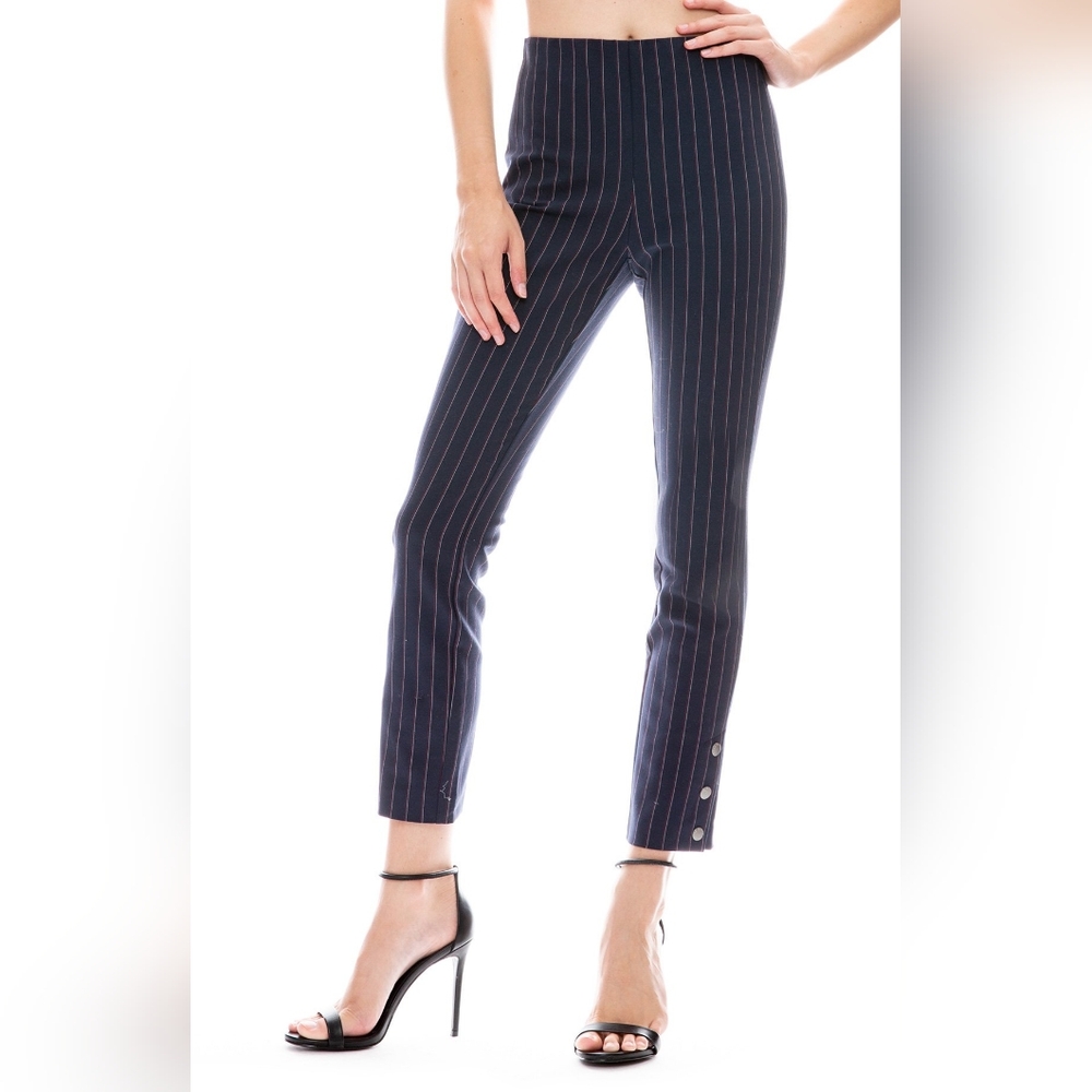 $325 Rag & Bone  Simone Stripped Snap Ankle Pants Sz 0